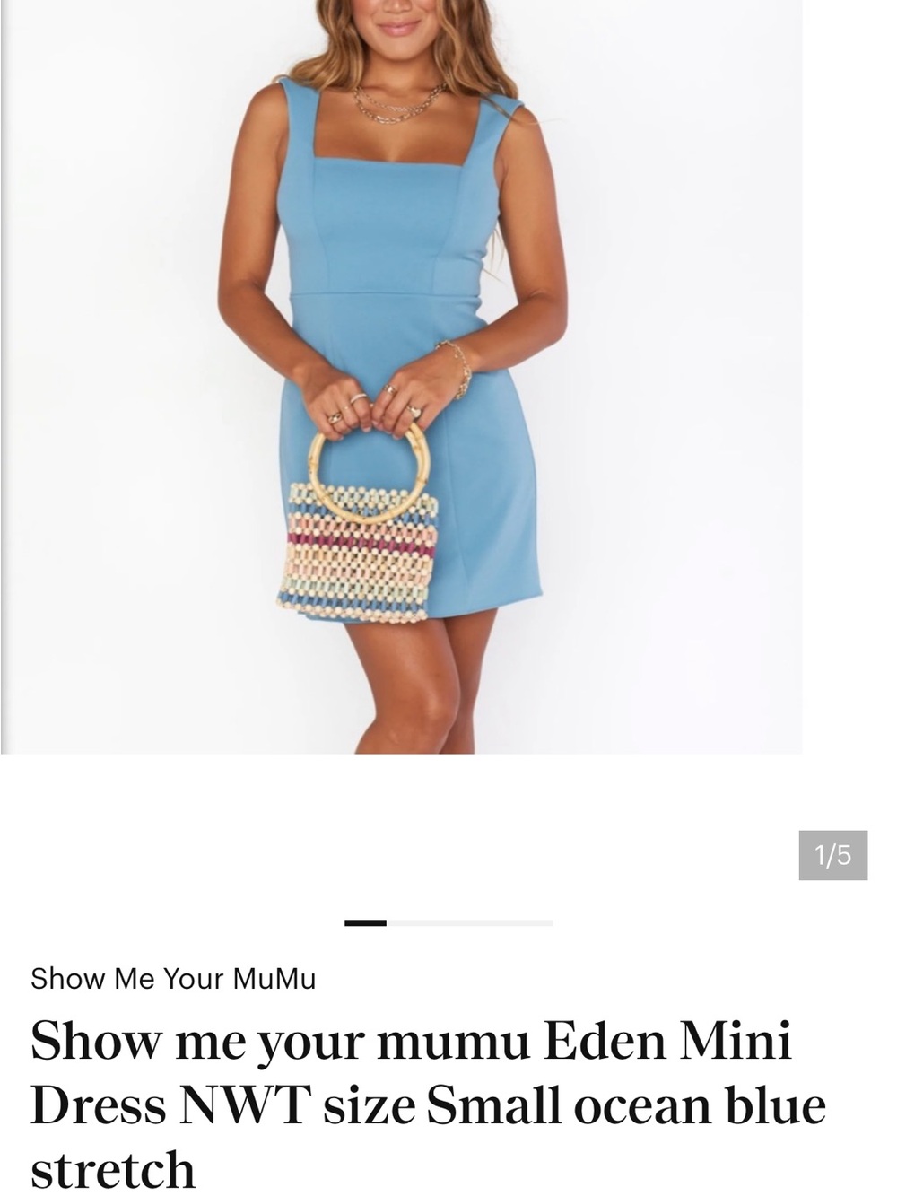 Show Me Your Mumu Eden Mini Ocean Blue Stretch NWT